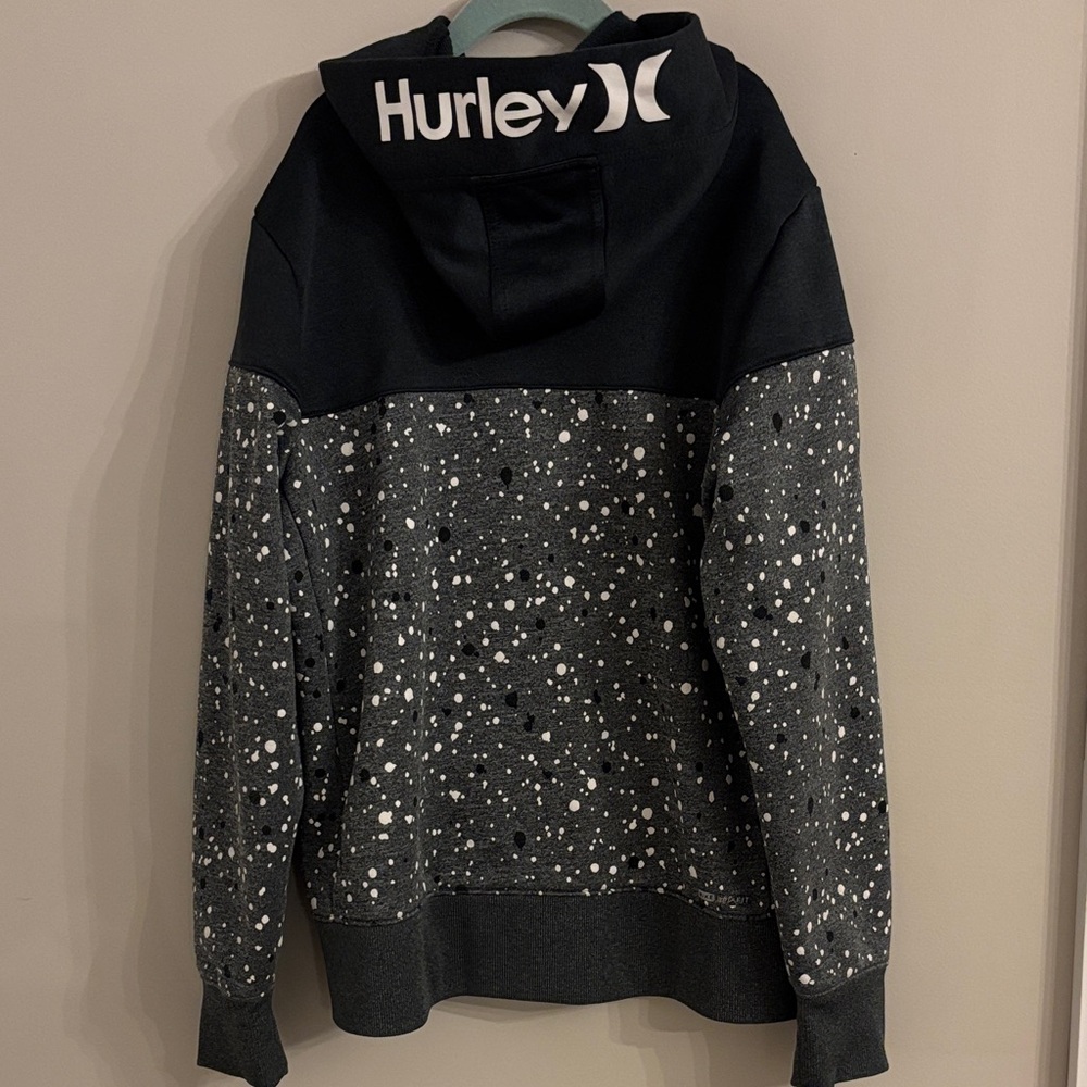 Kids Hurley Black and Gray Speckled Zipper Hoodie